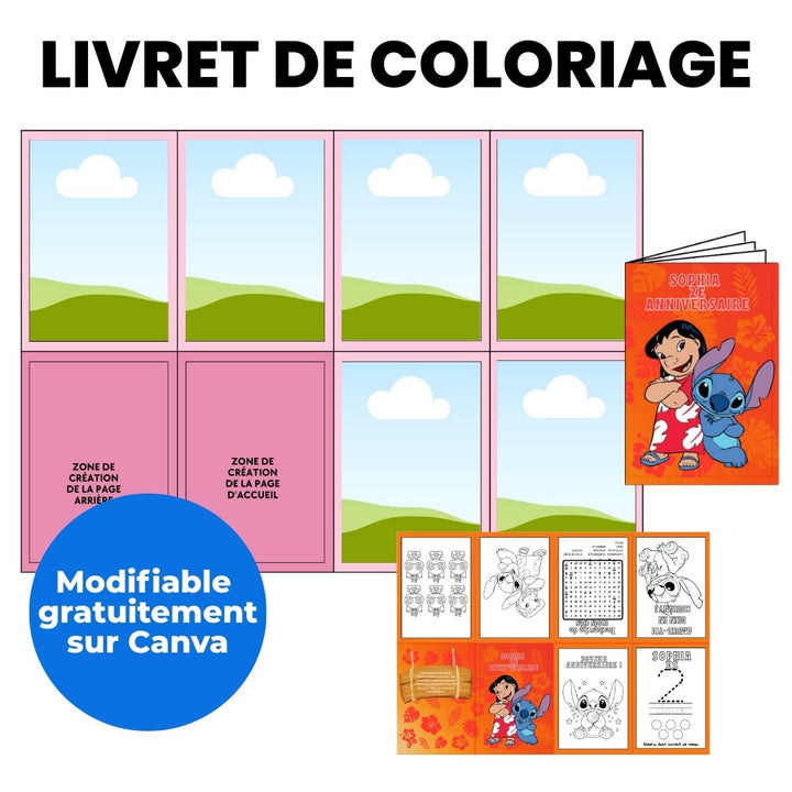 Pack de livret de coloriage modifiable sur Canva