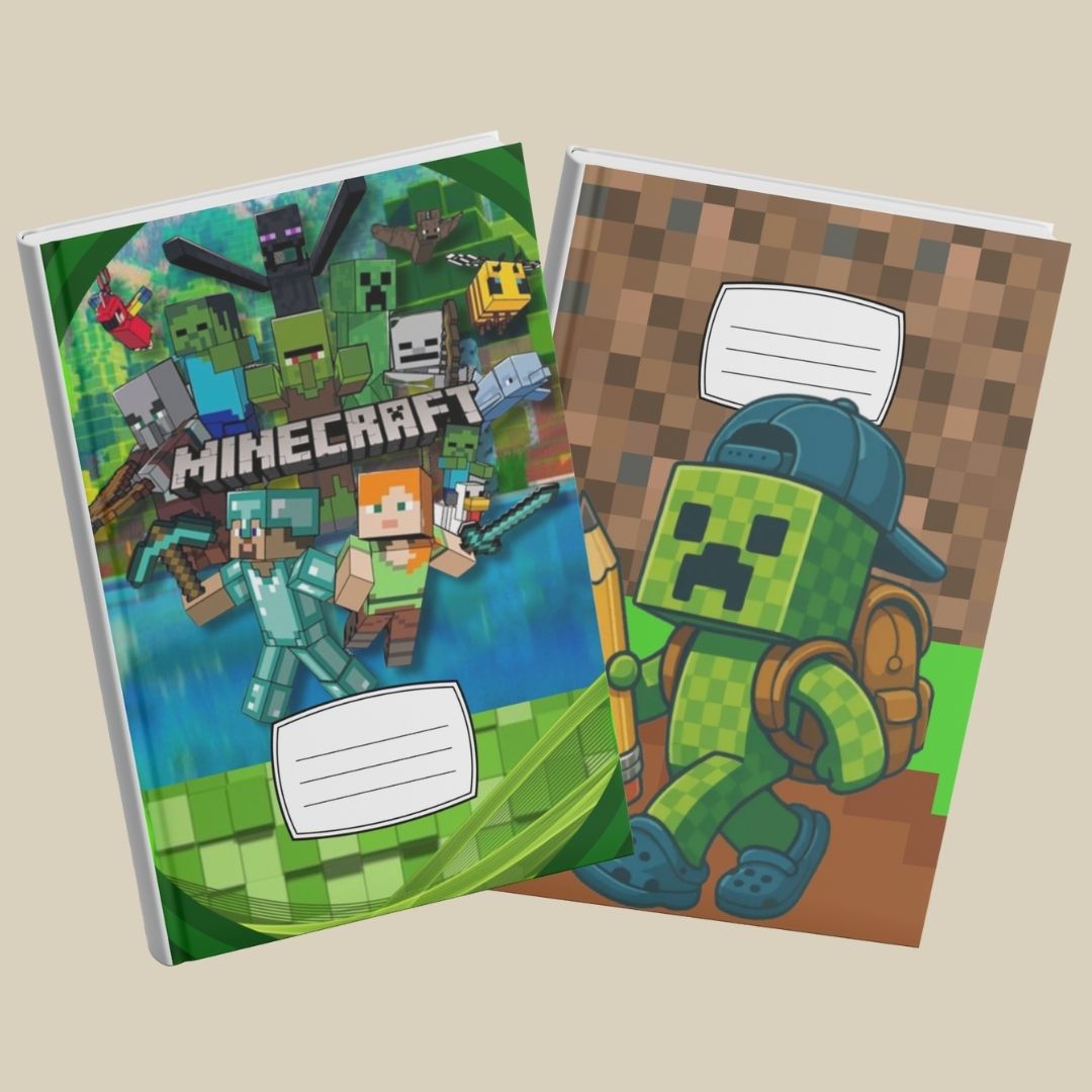 Pack de 6 couvertures de cahier Minecraft